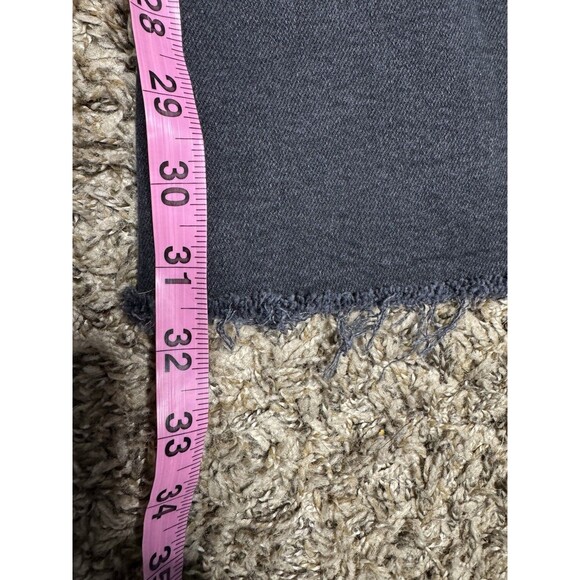 Forever 21 Flared Leg Jeans Womens 30 Black Wide Leg Denim Bell Bottoms Raw Hem - Picture 16 of 16